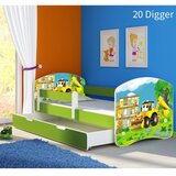 ACMA Dječji krevet s motivom, bočna zelena + ladica 180x80 cm - 20 Digger | shoptok.hr