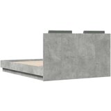  Okvir kreveta s uzglavljem siva boja betona 135x190 cm drveni | shoptok.hr