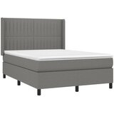  box spring s madracem LED tamnosivi 140x200 cm tkanina | Eponuda.com
