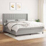  Box spring postelja z vzmetnico svetlo siva 200x200 cm blago, (20901262) Cene