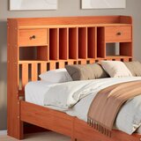 vidaXL Vzglavje s predelki voščeno rjavo 120 cm trdna borovina | Shoptok.si
