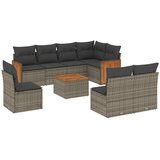  9-dijelni set vrtnih sofa od poliratana s jastucima sivi | shoptok.hr