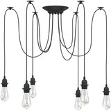 VISILICA sa 6 grla E27 crni metal | shoptok.hr
