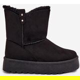 Boto Women's Snow Boots On Platform With Fur Black Evelira | Shoptok.si