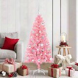 vidaXL Božično drevo med 150 LED z stojalom Roza 150 cm PVC | Shoptok.si