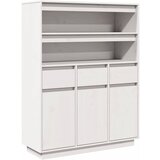 Maison Chic Visoka omara - Komoda - Predalnik bela 89x34x116,5 cm trdna borovina, (21720164) | Shoptok.si