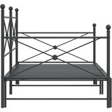 Krevet na rasklapanje bez madraca crni 100x200 cm čelik | Eponuda.com