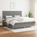  Box spring postelja z vzmetnico temno siva 200x200 cm blago, (20883876) Cene
