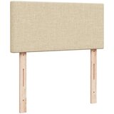 vidaXL Box spring postelja z vzmetnico krem 90x200 cm blago | Shoptok.si