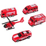  Set vatrogasnih i policijskih vozila za igru 10u1 - crvno/plavi | shoptok.hr