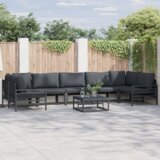 vidaXL Sjedeća garnitura za vrt 8 pcs Antracit Čelik | shoptok.hr