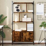 vidaXL Regal za knjige s vratima boja hrasta 76 5x30x154 5 cm drveni Cijene