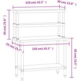  Kuhinjski radni stol s policom 110x55x150 cm nehrđajući čelik | shoptok.hr