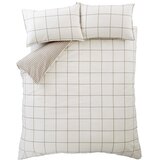 Bianca Kremno bela/sivorjava flanelna posteljnina za zakonsko posteljo 200x200 cm Brushed Regal Check – Cene