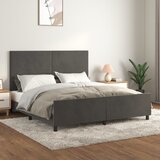 Maison Chic Posteljni okvir - Dvoposteljna postelja - Zakonska postelja brez vzmetnice temno siv 160x200 cm žamet-J4397, (21774614) | Shoptok.si