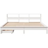Krevet s regalom z knjige bez madraca bijeli 200x200cm borovina | Eponuda.ba
