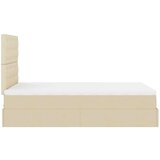 vidaXL Otomanski posteljni okvir z vzmetnico krem 120x200 cm blago | Shoptok.si