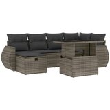 Maison Chic Seti vrtnega pohištva - Vrtna garnitura - Vrtni pohištvo set 7-delna z blazinami siv poli ratan, (21801625) | Shoptok.si