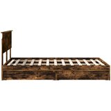  Krevet s od storage s uzglavljem Dimljeni hrast 135 x 190 cm | shoptok.hr