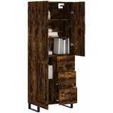  Visoka komoda dimljeni hrast 69,5x34x180 cm konstruiranog drva | shoptok.hr
