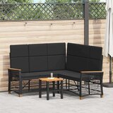  Vrtni set sofe za opuštanje Crna 164 x 164 x 112 cm poliratan | shoptok.hr