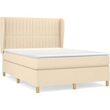  Box spring postelja z vzmetnico krem 140x200 cm blago, (20895611) | Shoptok.si