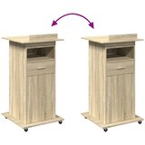  Govornica s kotačima i ladicom boja hrasta 55x55x107 cm drvena | Eponuda.ba
