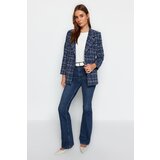 Trendyol Navy Blue Tweed Woven Jacket Cijene