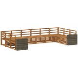 vidaXL Zunanja garnitura za sedenje 10 pcs Naravna Masiven les akacije, (5000281248) | Shoptok.si