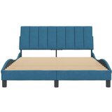  Okvir za krevet s uzglavljem plavi 120 x 200 cm baršunasti | shoptok.hr