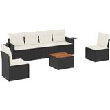 Maison Chic Seti vrtnega pohištva - Vrtna garnitura - Vrtni pohištvo set 7-delna z blazinami črn poli ratan, (21803763) | Shoptok.si