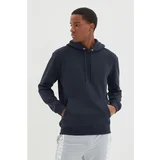 Trendyol Navy Blue Men's Printed Regular Fit Sweatshirt