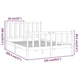  Za krevet od masivne borovine sivi 120 x 200 cm | shoptok.hr