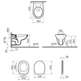Vitra 6855-003-6290 Normus viseča WC školjka z WC desko s počasnim zapiranjem | Shoptok.si