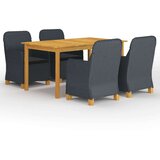  5-dijelni vrtni blagovaonski set tamnosivi | shoptok.hr