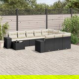 vidaXL 11-dijelni set vrtnih sofa od poliratana s jastucima crni | shoptok.hr