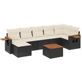  8-dijelni set vrtnih sofa od poliratana s jastucima crni | shoptok.hr