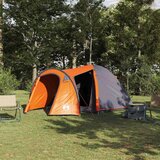vidaXL Šotor z dome s streho s shranjevanjem Siva in oranžna 384 x 254 x 170 cm | Shoptok.si
