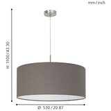 Eglo pasteri 1, e27, ø530 antracit/ tekstil smeđa | Eponuda.com