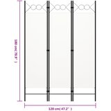 Sobna pregrada s 3 panela bijela 120 x 180 cm | shoptok.hr