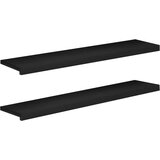  Prozorske klupice 2 kom. Crna 110 x 25 x 2 cm Čvrsto drvo bukve | shoptok.hr
