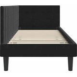  Kutni okvir kreveta s uzglavljem Crna 80 cm x 200 cm Baršun | shoptok.hr