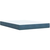 vidaXL Box spring postelja z vzmetnico modra 160x200 cm žamet | Shoptok.si