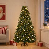  Umjetno božićno drvce srednje zeleno s kuglicama 300 cm - Srednje zelena Ø 138 x 300 cm s 300 LED dioda i ružičastim lopticama | shoptok.hr