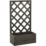  Vrtna sadilica s rešetkom siva 50x25x90 cm od masivne jelovine | shoptok.hr