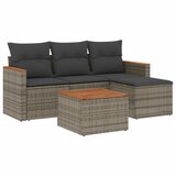 Maison Chic Seti vrtnega pohištva - Vrtna garnitura - Vrtni pohištvo set 5-delna z blazinami siv poli ratan, (21814111) | Shoptok.si