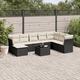 vidaXL 9-dijelni set vrtnih sofa s jastucima crni od poliratana | shoptok.hr