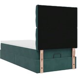  Otomanski posteljni okvir z vzmetnicami zelen 80x200cm žamet, (21653375) | Shoptok.si