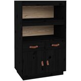  Visoka komoda crni 67 x 40 x 108,5 cm od masivne borovine | shoptok.hr