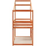  Krevet na kat s krovom voštano smeđi 75x190 cm masivna borovina | shoptok.hr